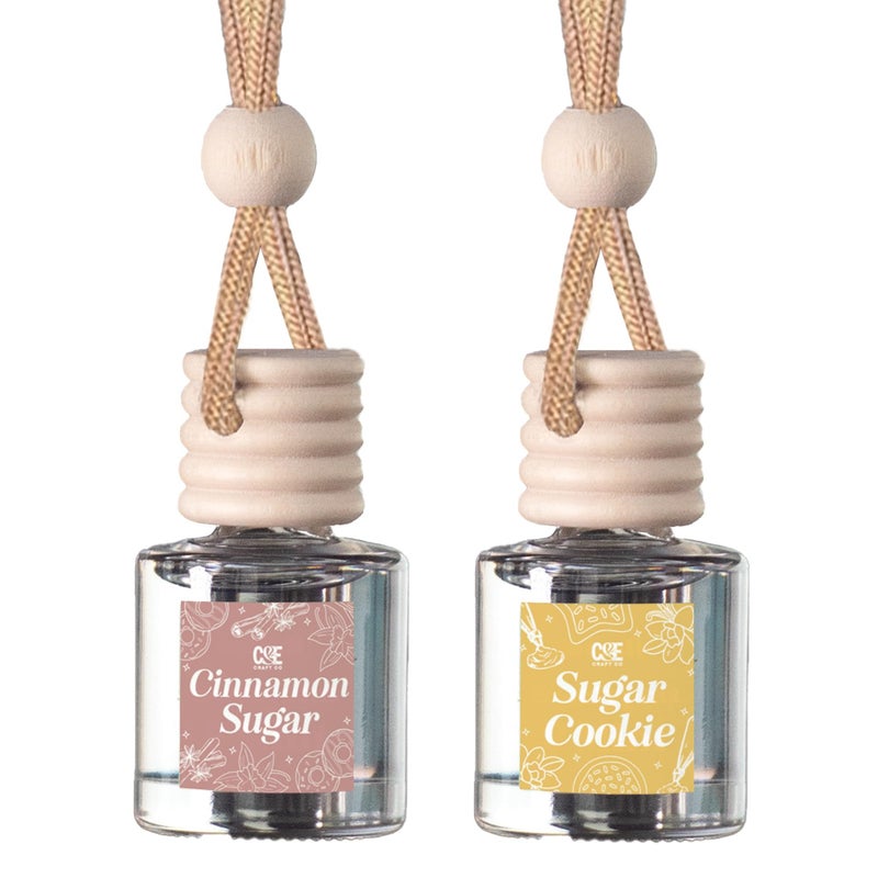 CE CRAFT CANDECraftCo Car Air Hanging Fragrance Oil  Car Auto Freshener for Essential Oils  Scents Fragrance Aromatherapy Automobile Diffuser  Long Lasting (Cinnamon Sugar + Sugar Cookie) - Image 1